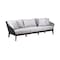 Armen Living Athos Indoor Outdoor 3 Seater Sofa in Dark Eucalyptus Wood with Charcoal Rope and Gray Cushions LCATSOWDDK - alternate 1
